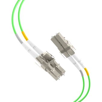 Câble de raccordement duplex LC-LC OM5 35 m LSZH 2 mm vert citron