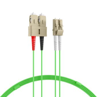 Câble de raccordement duplex LC-SC OM5 5 m LSZH 2 mm vert citron