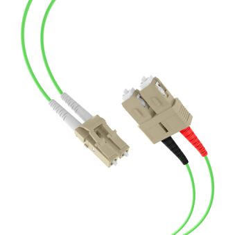 Câble de raccordement duplex LC-SC OM5 5 m LSZH 2 mm vert citron