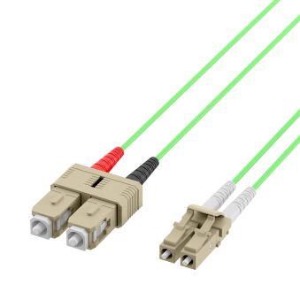 Câble de raccordement duplex LC-SC OM5 5 m LSZH 2 mm vert citron