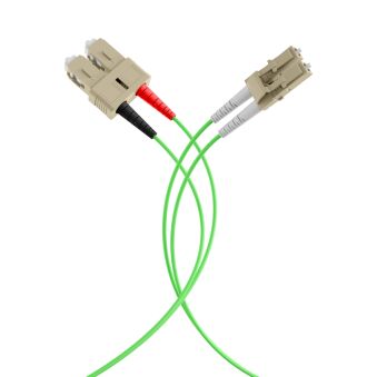 Câble de raccordement duplex LC-SC OM5 5 m LSZH 2 mm vert citron