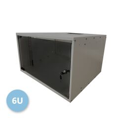Bo&icirc;tier mural basique 19&Ecirc; 06U, profondeur 450 mm, monobloc, livr&eacute; &agrave; plat, RAL 7035