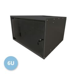 Bo&icirc;tier mural basique 19&Ecirc; 06U, profondeur 450 mm, monobloc, livr&eacute; &agrave; plat, RAL 9005