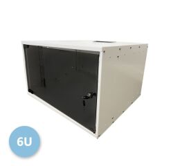Bo&icirc;tier mural basique 19&Ecirc; 06U, profondeur 450 mm, monobloc, livr&eacute; &agrave; plat, RAL9010