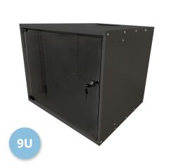 Bo&icirc;tier mural basique 19&Ecirc; 09U, profondeur 450 mm, monobloc, livr&eacute; &agrave; plat, RAL9005