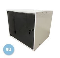 Bo&icirc;tier mural basique 19&Ecirc; 09U, profondeur 450 mm, monobloc, en kit, RAL9010