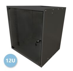 Bo&icirc;tier mural 19 pouces 12U de base, profondeur 450 mm, 1 pi&egrave;ce, montage &agrave; plat, RAL9005