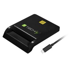 Lecteur de cartes &agrave; puce avec connecteur USB-C, noir