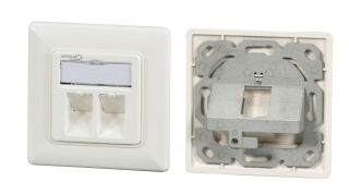 Ensemble de ch&acirc;ssis INFRALAN&copy; &agrave; 2 ports, RAL9010, pour tous les modules Keystone INFRALAN&copy;