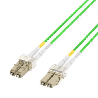Câble de brassage duplex INFRALAN© LC-LC OM5 3 m LSZH 2 mm vert citron
