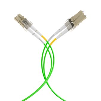 Câble de brassage duplex INFRALAN© LC-LC OM5 3 m LSZH 2 mm vert citron