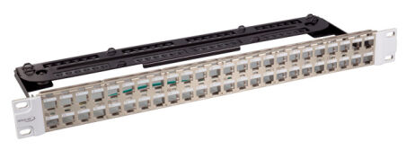 Panneau de distribution INFRALAN&copy; 19" 24 ports, 1U, pour module Keystone, RAL9005