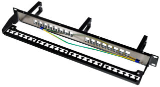 LogiLink Panneau de brassage Keystone 19', 16 ports, blind&eacute;