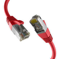 Câble de raccordement RJ45 CAT8.1 ROUGE 20 m S/FTP PIMF LSZH 2000 MHz 40 Go Câble réseau
