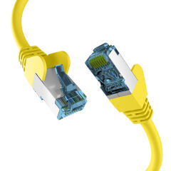 Câble de raccordement RJ45 CAT7 Câble brut JAUNE 2 m Câble réseau S/FTP PIMF LAN DSL