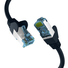 Câble de raccordement RJ45 CAT7, câble brut NOIR 1,5 m, câble réseau S/FTP PIMF LAN DSL