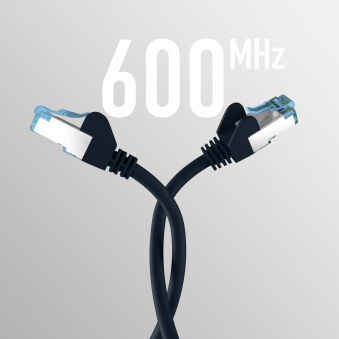 Câble de raccordement RJ45 CAT7 Câble brut NOIR 0,25 m Câble réseau S/FTP PIMF LAN DSL