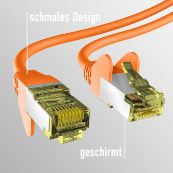 Câble de raccordement CAT6a ORANGE 20 m Câble réseau S/FTP PIMF RJ45 Ethernet LAN DSL