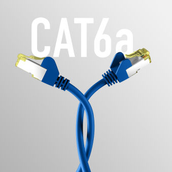 Câble de raccordement CAT6a BLEU 25 m Câble réseau S/FTP PIMF RJ45 Ethernet LAN DSL