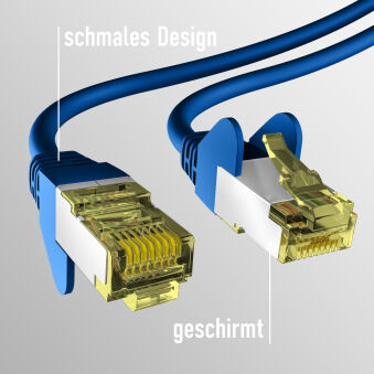 Câble de raccordement CAT6a BLEU 15 m Câble réseau S/FTP PIMF RJ45 Ethernet LAN DSL