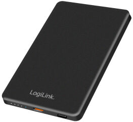 LogiLink Powerbank magn&eacute;tique, 5.000 mAh, USB-C, noir