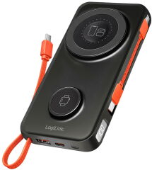 LogiLink Powerbank magn&eacute;tique, 10.000 mAh, USB-A/USB-C